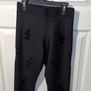 Ultracor Kids Black Bolt Leggings Size Large NWOT